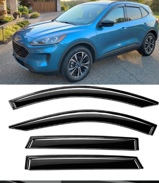 2020-2026 Tape-On Rain Guards for Ford Escape Extra Thick Side Window Deflector Visors S ST Line SE Sport Hybrid Platinum 2021 2022 2023 2024 2025