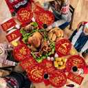 Merry Christmas Paper Plates and Napkins - 62pc Red and Gold Tableware for Winter Holiday Decoration