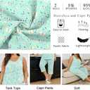 Womens Pajama Sets, Sleeveless and Capri Pjs Set 2 Piece Summer Sleepwear with Pockets Soft Loungewear (Purple, XXL)
