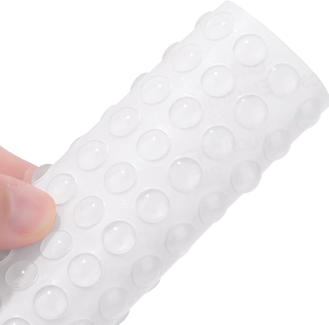 100pcs Cabinet Door Bumpers Clear Self Adhesive，0.3inch Diameter Rubber Dots for Non Slip，Cabinet Soft Close Pads Quiet for Kitchen Drawers Picture Frames Furniture