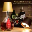 2 Pack Wine Bottle Lamps, 2026 New 3 Color Rechargeable Wireless Bottle Lamps, Bottle Lamp Kit for Liquor Bottles with Touch Dimming for Parties, Restaurants & Home Decor (‌Golden)