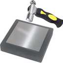 Steel Bench Block with 4Tough Rubber Block  Metal Stamping Hammer, Metal Bench Block - Jewelry Making, Metal Stamping, Work Surface Tool (Steel & Rubber Block)