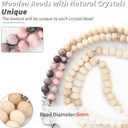 2 x Eyeglass Chains for Women Sunglasses Strap Wooden Bead Chain Natural Stone Beaded Mask Lanyard Chain (Pink Zebra Stone)