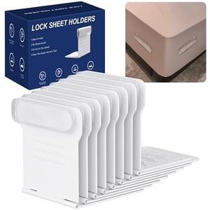 LUCOSIU Lock Sheet Holders - 8Pcs Bed Sheet with Lock Strips Keep Sheets Firm & Tight, Easy to Install for All Mattress Sizes