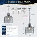 12" Smoked Gray Farmhouse Pendant Light, Hammered Glass, E26 Light, Large