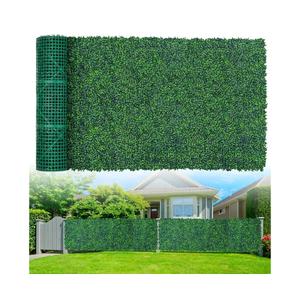Grooy Artificial Boxwood Roll Panels,48"x 120"(40 sq.ft) UV-Anti Faux Ivy Leaves Privacy Fence Screen Grass Wall Roll Panels for Indoor Home Decor and Outdoor Garden Backyard