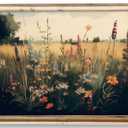 KISSFOX Vintage Framed Wall Art Moody Forest Lake Canvas Art Prints Rustic Farmhouse Fall Landscape Pictures Wall Decor Cottagecore Antique Paintings Artwork For Kitchen Bedroom Living Room Bathroom, Size 36x24