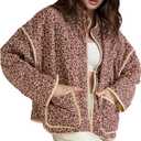 Wyeysyt Women's Cropped Puffer Jacket Lightweight Floral Print Long Sleeve Padded Quilted Puffy Cardigan Coat (Red), S