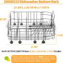 Upgraded 20007189 20000533 Dishwasher Lower Rack Replacement for Bosch Dishwasher Rack Parts 300 500 800 Series Dishrack Bosch Thermador Dishwasher Bottom Rack Basket SHP865ZD5N SHE68T55UC