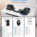 Magnetic Wireless Charger for iPhone: Fodable 3 in 1 Charging Station for Multiple Apple Devices - Travel Charging Pad Dock for Apple Watch iPhone 17 16 15 14 13 12 Pro Max Plus & Airpod