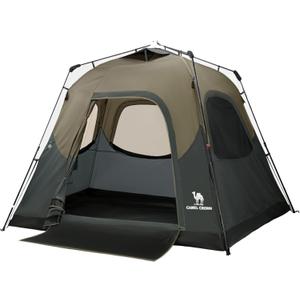 CAMEL CROWN Instant Tents for Camping 4-6 Person Tent Waterproof Easy Setup Sets Up in 60 Seconds Backpacking Tents with Carry Bag for Outdoor Hiking (Sandy Brown)