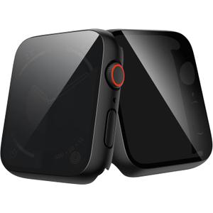 Julk [2-Pack] Privacy Case for New SE 3 (2025) Apple Watch 40mm, Hard PC Cover with Built-in Anti-Spy Tempered Glass Screen Protector for iWatch Series SE/6/5/4 (2 Matte Black)