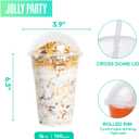 100 PACK 16 oz Clear Plastic Cups with Dome Lids, Disposable Dessert Cups, Parfait Cup for Ice Cream, Iced Cold Coffee Drinks, Cupcake, Fruit for Party