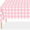 Pink Plaid Table Cloth Picnic 56x84