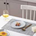 LEXMORE Placemats Set of 4 Vinyl/Plastic Woven Place Mats for Kitchen Table Indoor/Outdoor Washable Placemat Wipeable Dining Table Mats(A-Gray)