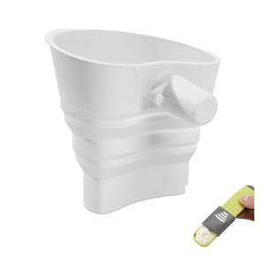 Silicone Flour Funnel for KitchenAid Mixer with Spoon Scale, Without The Mess&Easy-Pour&Easy Clean Flour Chute Funnel Compatible with KSM150&More with Hanging Hole (White, 1pcs)
