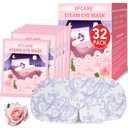 XPCARE 32 Pack Steam Eye Masks for Dry Eyes, SPA Warm Sleep Eye Mask, Disposable Heated Eye Mask for Dark Circles, Puffy Eyes, Relief Stress Eye Fatigue(Rose)