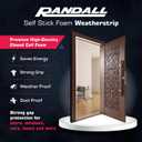 Weather Stripping Foam Tape, 17 Ft Door Seal Strip, EVA Material, High Density 1/4" Thick, No Residue Adhesive, Weatherproof Door Seal Strip for Sliding Door, Windows, White (3/8" Wide)