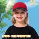 GADIEMKENSD Kaleidoscope Pattern Baseball Cap, Color Blocking, UV Protection, Breathable, for Boys and Girls (2-5T, Black Red)