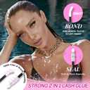 3 x White Lash Bond and Seal Lash Glue Waterproof Clear Lash Cluster Glue For Eyelash Clusters Sweatproof Long Lasting Invisible Lash Extension Adhesive DIY At Home by Zegaine