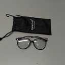 Gaoye Blue Light Blocking Glasses - Trending Round TR90 Frames, Metal Arms, UV400 Protection - Matching Soft Case (*1-light Black Frame/Transparent Lens)