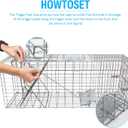 SZHLUX 32" Live Animal Cage Trap, Heavy Duty Folding Raccoon Traps, Humane Cat Trap for Stray Cats, Raccoons, Squirrel, Skunk, Mole, Groundhog, Armadillo, Rabbit, Catch and Release