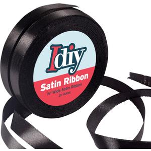 Black Satin Ribbon 1/2" x 50 Yards - Single-Faced No-Wire Ribbon for Easter Basket Decorations, Garland, Gift Wrapping, Bows, Wedding Party Decor, Arts & Crafts Accessories, Baby Showers, Wreaths