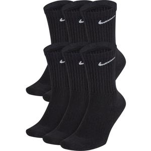 Nike Performance Cushion Crew Socks with Band (6 Pairs) (Medium, Black/White)