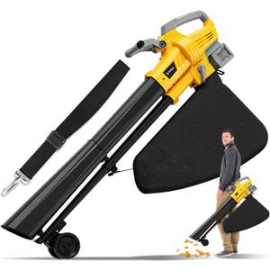 Cordless Leaf Blower Vacuum Mulcher Compatible for Dewalt 20V Battery(NO Battery), 3-in-1 Handheld Leaf Vacuum Mulcher with 40L Bag, 4 Variable Speeds with Turbo Modes for Yard Patio Driveway Cleanup