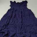 MEROKEETY Women's Flutter Sleeve Smocked Midi Dress V Neck Casual Tiered Dresses with Pockets (Large)