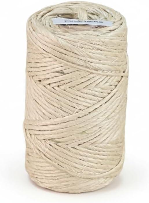 Premium Brazilian Sisal Twine, Natural Fiber 100% Sisal, Heavy-Duty, Ultra Durable, Ideal for DIY Projects, Home Decor, Gardening, Crafting, Gifting, Wrapping (164 ft / 50 m Coil)