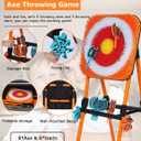 Axe Throwing Game for Backyard - 8 Throwing Axe & 8 Throwing Stars,24" Target,Yard & Outdoor Games for Adults and Family (Orange)