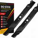 942-0741A 21 Inch Mulching Mower Blades 2 Pack Compatible with Troy-Bilt TB110 TB230 TB240 TB130 TB200, MTD Cub Cadet Craftsman Walk Behind Mowers, Replacement for 742-0741A CMXGZAM100067
