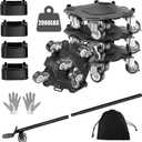 Upgraded Furniture Dolly Movers 5 Wheel Heavy Duty 3000LBS Capacity Carbon Steel Panel 360 Rotating Casters Furniture Slider for Sofa Refrigerator Piano (Black, 6in)