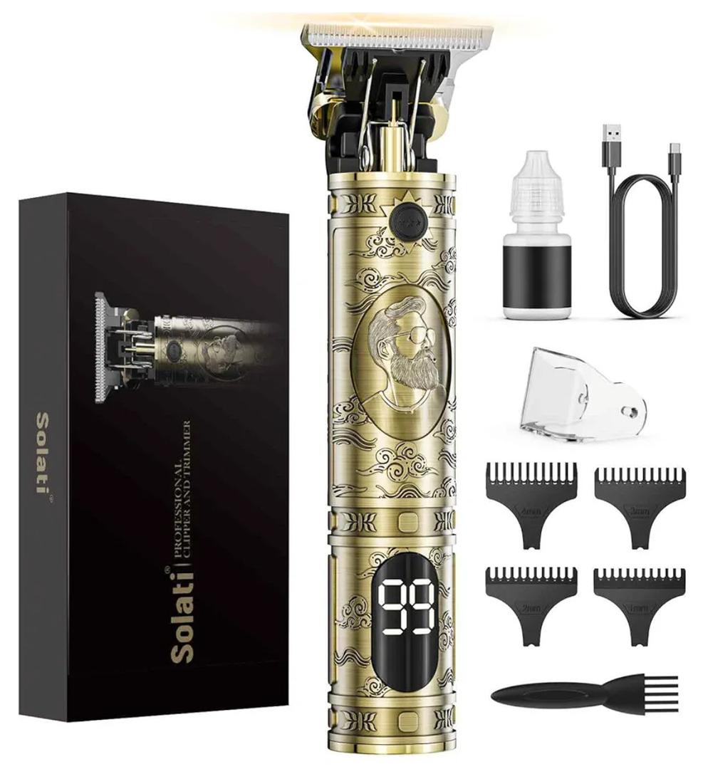Solati Hair Clippers for Men Cordless Professional Beard Trimmers with LCD Display Electric Grooming Rechargeable Shaver Zero Gapped T/Blade Cutting Kit Gift for Women Men Children
