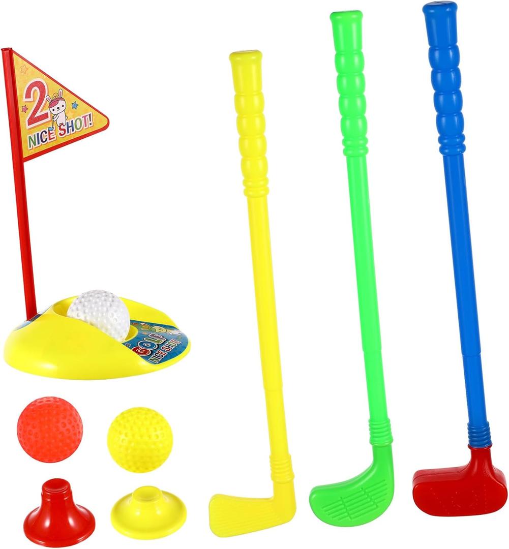 Garneck Kids Golf Toy Set Plastic Clubs for Toddlers 1-3 Early Educational Mini Golf Set for Indoor Outdoor Play