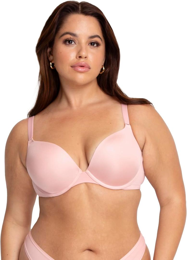 Smart & Sexy Women's Push-Up Bra Comfortable Cotton and Spandex Fabric for Everyday Wear (36DD)