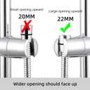 Tecmolog Drill Free Shower Slide Bar ABS Plastic Height/Angle Adjustable Shower Rail Suction with Dish Chrome, BC4044