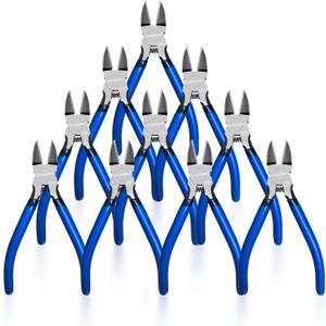 Wire Cutters 10 Pack, KAIHAOWIN 6 inch Dikes Small Wire Cutters Flush Cutters Wire Snips Clippers Diagonal Cutters Side Cutters Cutting Pliers for Crafting