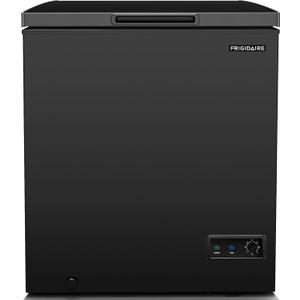 FRIGIDAIRE EFRF5003-BLACK Chest Deep Freezer-Garage-Ready, 5.0 Cu. Ft. Capacity, Black-Adjustable Thermostat-Removable Vinyl Coated Wire Basket-Easy Defrost Drain