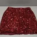 COOUFE Women Sequin Mini Skirt Sexy Sparkle Waist Elastic Stretch Night Out Party Club Short Skirts Small Sequin L