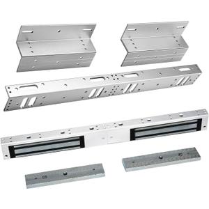 Dual Door Magnetic Lock with Z and L Bracket 600lbs Holding Force Electromagnetic Lock for Double Door Access Control System