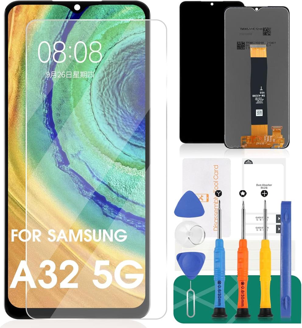 Screen Replacement for Samsung Galaxy A32 5G 2021 SM-A326 A326B A326K A326J A326 Mobile Phone LCD Display Touch Digitizer Assembly Glass Repair with Tools(Also Fit A326U)