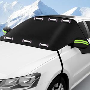 brncigo Magnetic Windshield Cover for Snow and Ice, Winter Frost Protector with Side Window & Mirror Covers, Universal Fit for Car, SUV, Truck, Van, Windproof Waterproof Frost Protection (Green)