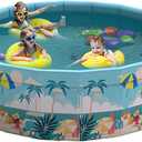 Folding Non Inflatable Swimming Pool, Home Swimming Pool, Mesh PVC Material, Suitable for Backyard Swimming Pool (Blue, 47inch)