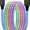 Car Carplay Cable for iPhone 15 16 17 Pro Max/Plus, 5ft RGB Light Up USB A to Type C Charger Cable LED Colorful Gradual USB C Fast Charging Cord for iPhone, iPad Pro/Air/Mini, Samsung, HTC, LG More