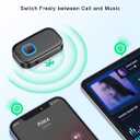 COMSOON Bluetooth AUX Adapter for Car, Noise Reduction Bluetooth Receiver for Music/Hands-Free Calls, Wireless Audio Receiver for Home Stereo/Speaker, 16H Battery Life/Dual Connect (All Black)