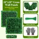 25 Pack Artificial Grass Wall 10x10" UV Resistant Faux Panels for Outdoor | Greenery Backdrop Privacy Fence Cover 17.36 Sq.Ft Fake Green Wall for Garden Wedding Party Decor Boxwood Hedge Panels