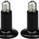 Reptile Heat Lamp Bulb 2pcs 200W Ceramic Infrared Heat Emitter Brooder with no Light for Chicken coop, Hedgehog, Iguana Lizard Bearded Dragon Turtle Snake