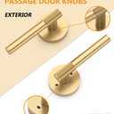 Asidrama 4 Pack Champagne Bronze Passage Door Handles, Door Lever with Door Knobs Indoor for Bedroom or Bathroom, Heavy Duty Door Handles Interior with Locks for Left Right Sided Doors